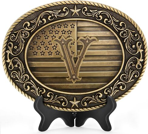 Superkred Western Belt Buckle for Men, Cowboy Initial Accessory for Women,Letters ABCDJMR to Z(Bronze) in Saudi Arabia