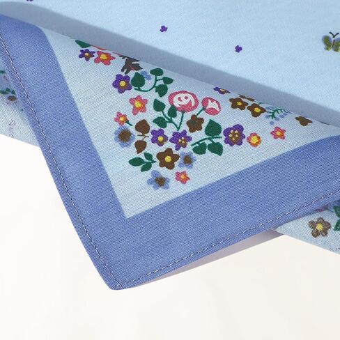 Handkerchiefs for Women, 12Pcs Soft Cotton Printed Women's Handkerchiefs Ladies' Vintage Floral Printing Hankies 13.78" in Saudi Arabia
