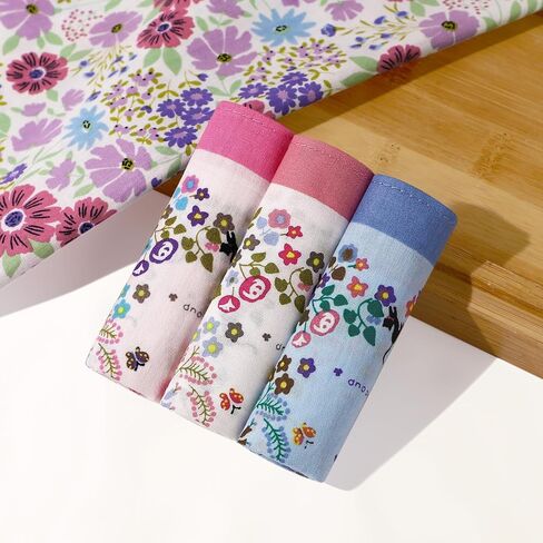 Handkerchiefs for Women, 12Pcs Soft Cotton Printed Women's Handkerchiefs Ladies' Vintage Floral Printing Hankies 13.78" in Saudi Arabia