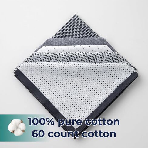 Business Handkerchiefs for Men,100% Pure Cotton Handkerchiefs,Assorted Color,5 Pieces in Saudi Arabia