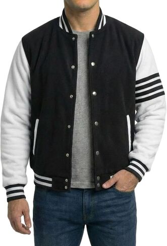 جاكيت Decrum Varsity للرجال - سترات منفوخة بأكمام مخططة على طراز البيسبول في المدرسة الثانوية للرجال in Kuwait