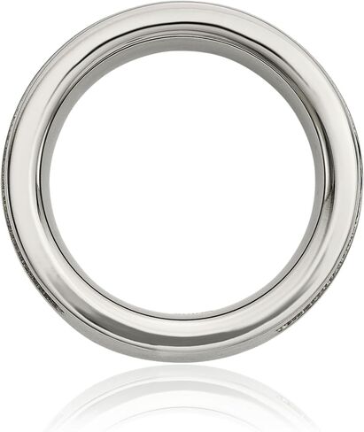 IceCarats Titanium 0.05 carat Diamond Extra Wide Black Cable Wedding Ring 10mm Band Round Cut, Natural, Prong Set, Brushed, Engravable in Kuwait