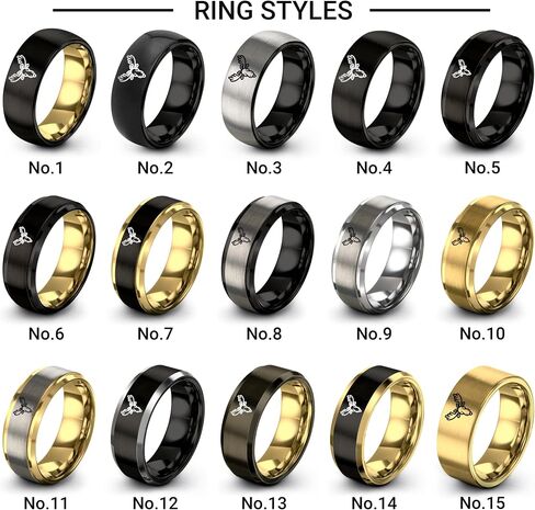 Gift for Nature Fan - Moose Ring - Black Gunmetal Silver Yellow Gold - Band - Men Women - 8mm - Tungsten - Brushed Polished - Anniversary Wedding - Personalized Custom Engraving - Flat Dome Bevel in Kuwait