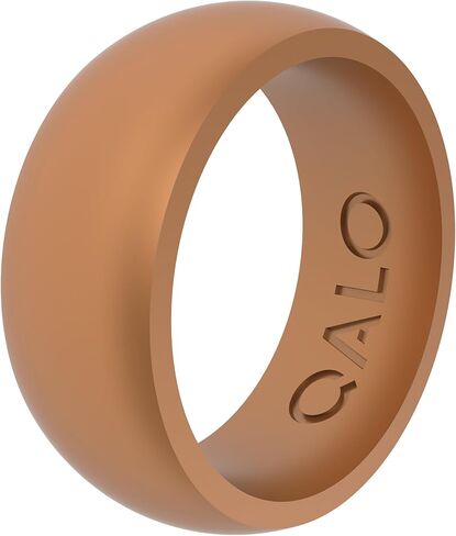 QALO Men's Silicone Wedding Band, Flexible Heat Resistant Silicone Material – Skin-Friendly Design, Lightweight All-Day Wearable Rubber Wedding Ring – Comfortable Fit for Active Workouts, Training in Kuwait