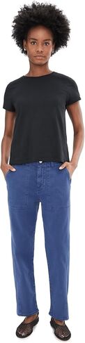 بنطال AG Jeans Analeigh متوسط ​​الارتفاع باللون الأزرق البحري الكبريتي المحيط الهادئ in Kuwait