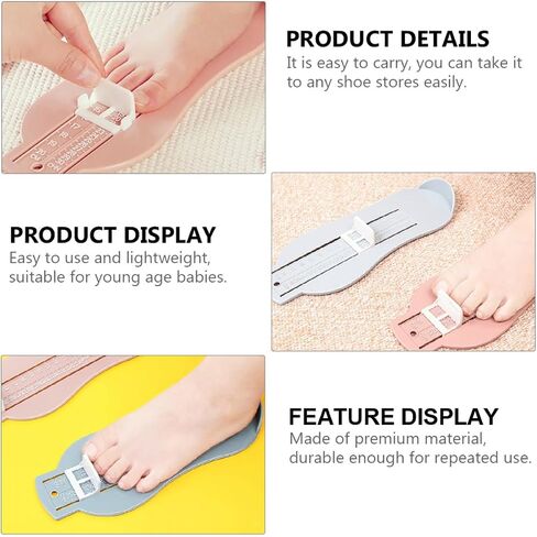 Ciieeo 3pcs Foot Measuring Device Set and Foot Gauge Rulers Includes Extended Panda Sizer for Ages 0-15 for Accurate Shoe Size Selection in Kuwait