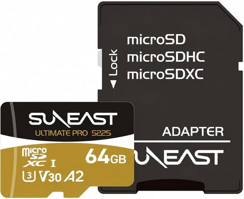 Ultimate Pro microSDXC UHS-I V30 CardUp to 208MB/s Read Speed – S225 Gold SeriesU3 / V30 / C10 / A2 / RoHS/FCC/CE/VCCI Compliant5-Year Manufacturer Warranty(64GB) in Saudi Arabia