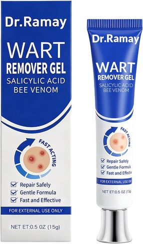 Wart & Corn Remover Gel - 20% Salicylic Acid + Bee Venom | Treats Flat/Common Warts, Plantar Warts & Foot Corns | Gentle Precision Tube Formula 0.5 oz in Saudi Arabia