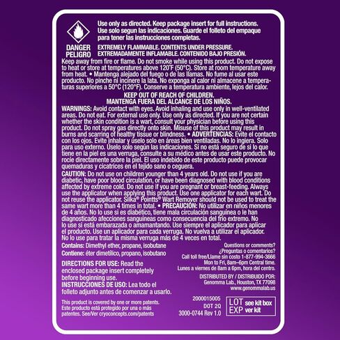 Silka Pointts Wart Remover Freeze Off, At-Home Cryotherapy Freezer for Common and Plantar Warts on Hands and Feet, Designed for Safe and Easy Wart Removal with 12 Precision Applicators in Saudi Arabia