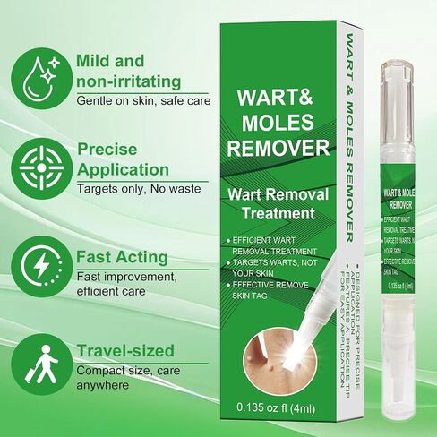 Fast Acting Skin Tag Remover for Face & Body I Salicylic Acid Wart Remover Pen with Brush I Gentle Formula, Travel Size (0.135FL.OZ) in Saudi Arabia