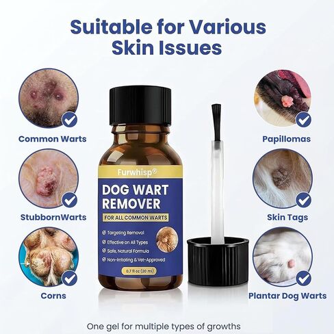 Upgraded Dog Wart & Skin Tag Remover with Built-in Brush – Fast Acting Natural Formula for Gentle Removal of Warts and Skin Tags on Dogs – Safe for All Dogs (20ML) in Saudi Arabia
