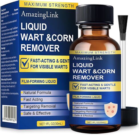 Fast-Acting Skin Tag Remover for Body and Neck - 17% Salicylic Acid, Maximum Strength Wart Remover for Men & Women, Gentle for All Skin Types & Sensitive Skin, Treats Genital, Plantar & Common Warts in Kuwait