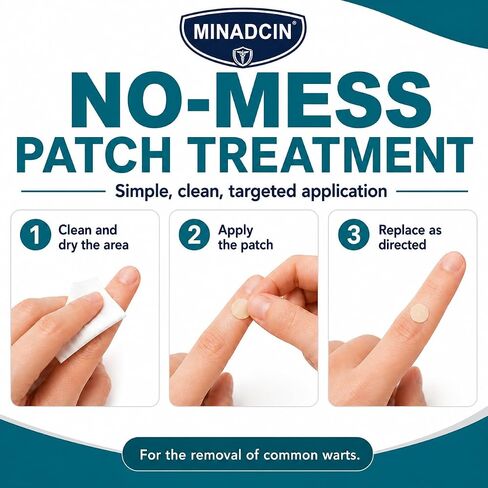 Wart Remover Patches, 17% Salicylic Acid Medicated Patches for Common & Plantar Wart Removal, Waterproof Invisible Wart Treatment Stickers for Hands & Feet, 144 Count, 9mm & 12mm in Saudi Arabia