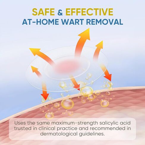 Wart Remover Patches with 40% Max Strength Salicylic Acid, Hydrocolloid Adhesive Patches for Common & Plantar Warts, Skin Bump Care – Waterproof for Feet & Fingers,144 Patches in Saudi Arabia
