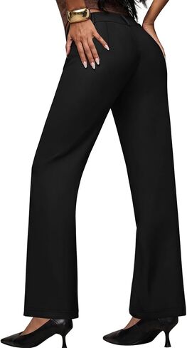 Sampeel Work Pants for Women Wide Leg Dress Pants Palazzo Business Casual Outfits Office Slacks with Pockets Button Stretchy in Kuwait