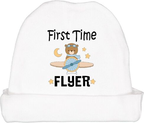 inktastic Boys Cute Airplane First Time Flyer Baby Beanie Hat in Kuwait