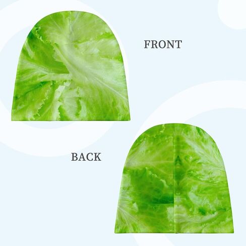 Green Lettuce Pattern Kids Beanie Hats Warm Knit Beanie Cap Skull Caps Gifts Decor for Boys Girls, Medium, White in Saudi Arabia