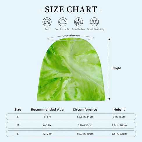 Green Lettuce Pattern Kids Beanie Hats Warm Knit Beanie Cap Skull Caps Gifts Decor for Boys Girls, Medium, White in Saudi Arabia