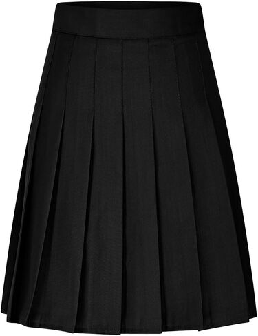 Women's Pleated Midi Skirt Trendy High Waistband Knee Length A Line Skirts Summer Casual Flare Work Office Skirts in Kuwait