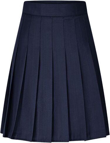 Women's Pleated Midi Skirt Trendy High Waistband Knee Length A Line Skirts Summer Casual Flare Work Office Skirts in Kuwait