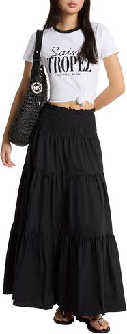 Michael Kors Women's Poplin Smocked Maxi Skirt in Kuwait