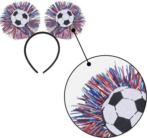 2 Pcs Soccer Elastic Headbands, Football Match Headband, Sports Themed Football Plastic Elastic Hair Accessories, Be Suitable for World Soccer Cup Party Hairband in Saudi Arabia