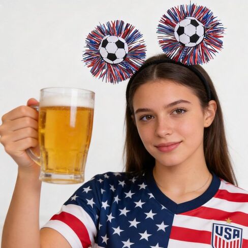 2 Pcs Soccer Elastic Headbands, Football Match Headband, Sports Themed Football Plastic Elastic Hair Accessories, Be Suitable for World Soccer Cup Party Hairband in Saudi Arabia