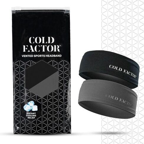 Cold Factor Vented Headband - Moisture Wicking Sport Headband for Men & Women - Non-Slip, Breathable, Four-Way Stretch, Odor-Resistant with Reflective Accents for Running, Gym, Cycling in Saudi Arabia