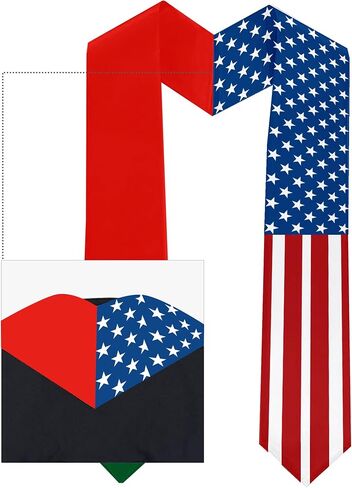 2026 Portugal Flag and USA Flag Graduation Stole Graduation Sash for International Student (Baccalaureate Gown and Hat Not Included) in Kuwait