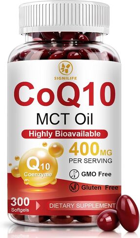 CoQ10 400mg Per Serving, 300 Softgels Extra Strength with MCT Oil, Coenzyme Q10 as Ubiquinone, Antioxidant Support for Heart & Energy Health, Non-GMO,Gluten & Soy-Free,150-Day Supply in Saudi Arabia
