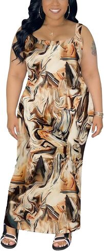 YeGine Women Plus Size Bodycon Maxi Dress Summer Slip Sexy Sleeveless Long Dresses in Saudi Arabia