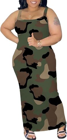 YeGine Women Plus Size Bodycon Maxi Dress Summer Slip Sexy Sleeveless Long Dresses in Saudi Arabia
