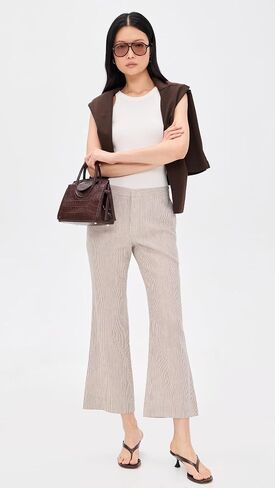 Vince Women's Ticking Striped Crop Flare Trouser in Saudi Arabia
