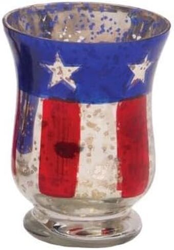 C&F Home Stars & Stripes Set of 2 Glass Votive Candle Holders 4.7" Versatile Summer Patriotic Independence Day 4th of July Patriotic Home Living Room End Table Fireplace Mantle Kitchen Dining Dinner in Saudi Arabia
