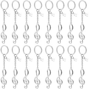 16Pcs Music Gift Set Musical Note Key Chain Metal Keychain Music Symbol Key Rings Small Music Pendant Keyfob Keyrings Music Keychain Gifts for Music Lover Students Teacher Music Theme Party