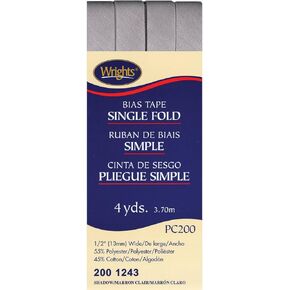 Wright Products 117-200-1243 Wrights Single Fold Bias Tape, 4 yd., Shadow