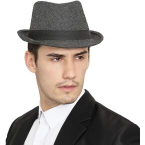 Western Classic Fedora Hat for Men Women Short Brim Panama Hat Vintage Trilby Hat Manhattan Bowler Hat Casual Jazz Hat