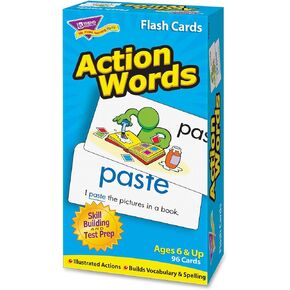 Trend Enterprises: Action Words Skill Drill Flash Cards, Great for Skill Building and Test Prep, Illustrated Actions, Build Vocabulary & Spelling, 96 Cards Included, for Ages 6 and Up