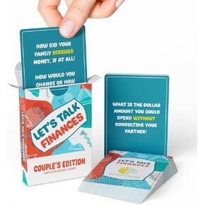 Couples Relationship Conversation Card Game - Let's Talk Finances Cards for Couples, Partners, Marriage, Communication Money Games for Adults by a Certified Financial Therapist, Love & Money Gift