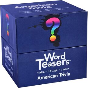 ? WORD TEASERS Random Knowledge Trivia Cards - Fun Trivia Game for Family, Kids, Parties & Travel - 150 Trivia Questions & Conversation Starters