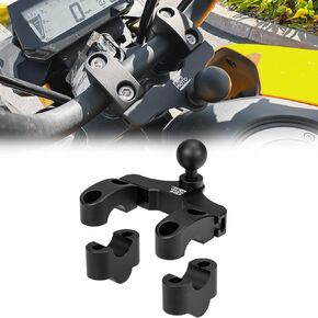 KEMIMOTO Handlebar Clamp Accessory Ball Mount Compatible with Grom, Trail 125 CT125 Fit with 22mm Handlebar, Aluminum Motorcycle Handlebar Riser with 1" Ball Mount for GPS Phone