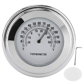 Aramox Motorcycle Handlebar Thermometer, Bicycle Handlebar Temperature Gauge Cycling Accessory, 1in 7/8in Weatherproof Handle Bar Thermometer for Bikes ATV or Snowmobile, White/Black Dial (Black)