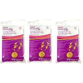 Sculpey Ultra Light Soft and Light Oven-Bake Clay White Polymer Clay Pack of 3