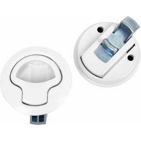 Boat Slam Latch 2" Lift Handle Deck Hatch Stainless Steel Zinc Alloy Flush Latches (Black/Silver/White),Boat Hardware,Fits Door thicknesses rangingfr 0.078" to 0.787" (2mm to 20mm),Pack of 2