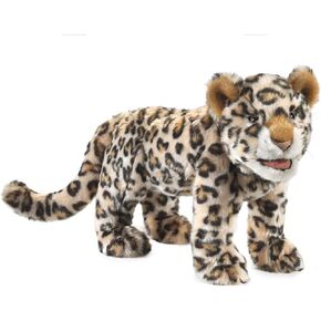 Folkmanis Leopard Cub Hand Puppet,Beige; Brown; Tan; Black; White