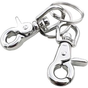 WICKED 316 Stainless Steel 3 1/2" Swivel Eye Trigger Snap Hook and Quick Link - Set of 2 Each