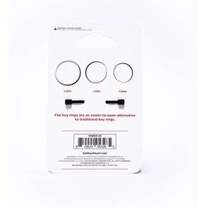 KeySmart Key Rings - Pack of 3 Flat Key Chain Rings for Key Attachment - Easy Opening and Closing Round Split Metal Key Rings for Keychains - Slim & Durable Large, Medium and Small Rings…