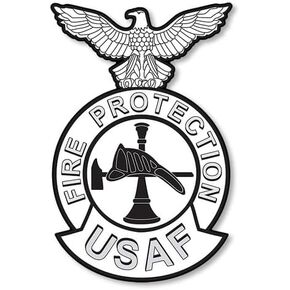 USAF Fire Protection Logo Shaped Sticker (air Force Firefighter Insignia Fireman Vinyl Decal (3 x 5 inch) USAF Licensed