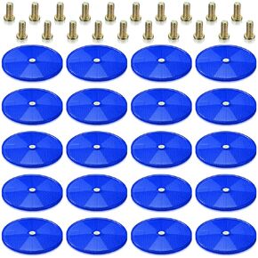 20 Pcs Front Reflector 3 Inch Round Reflector Trailer Reflectors with Screws Safety Reflectors for Fence Gate Posts Mailboxes (Clear)
