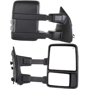 ITOPUP Towing Mirrors Fit for 1999-2015 for Ford for F250/for F350/for F450/for F550 Super Duty Tow Mirrors with Manual Control No Heated Turn Signal Light Black 1 Pair of Mirrors Left and Right Side
